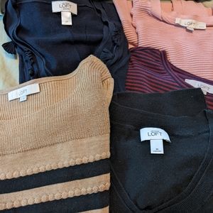 Bundle of Loft light weight long sleeve sweaters